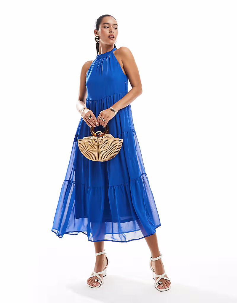 ONLY многоярусное платье макси с халтером ярко-синего цвета
ONLY многоярусное платье макси с халтером ярко-синего цвета