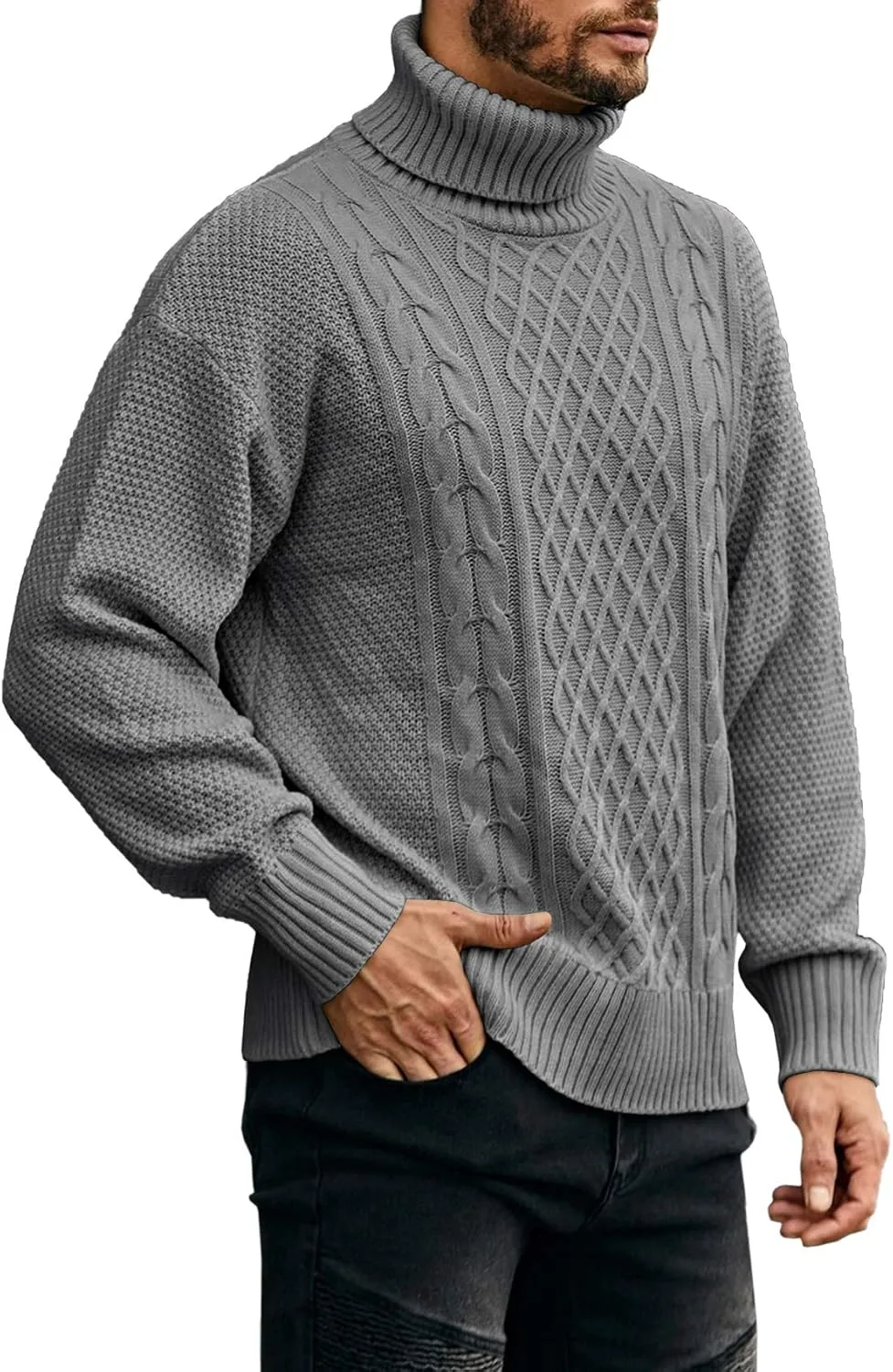 Runcati мужской водолазка с косой вязкой, приталенный пуловер, длинный рукав, утепленный
Runcati мужской водолазка с косой вязкой, приталенный пуловер, длинный рукав, утепленный