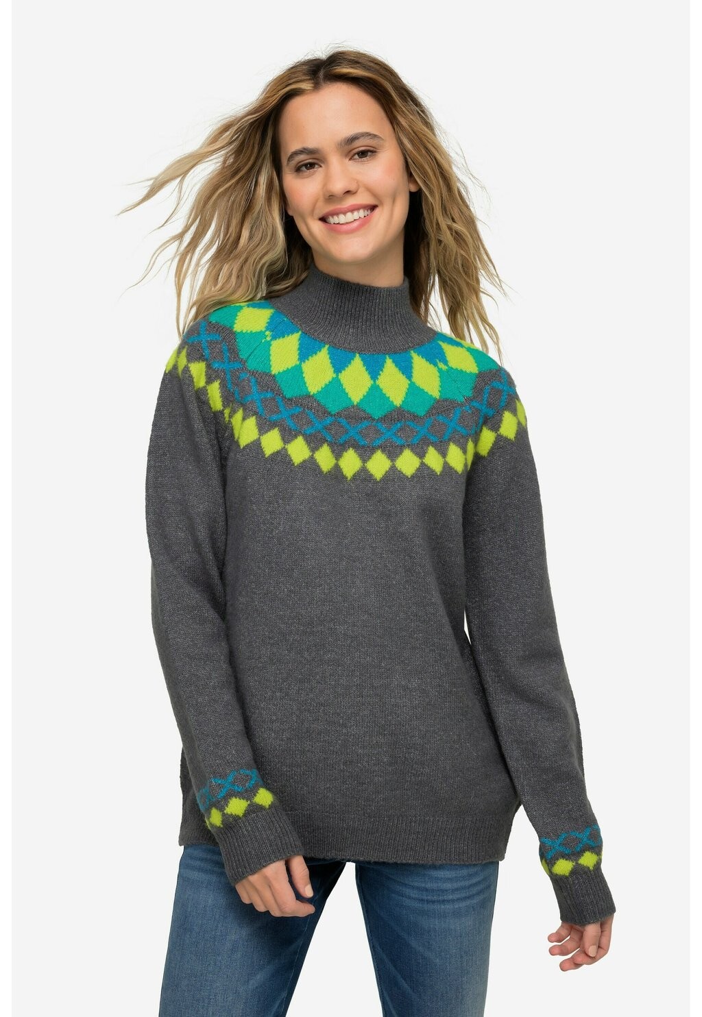 Вязаный свитер NORWEGER-FARBIGE MUSTER STEHKRAGEN RAGLAN-LANGARM LAURASØN, цвет grau melange
Вязаный свитер NORWEGER-FARBIGE MUSTER STEHKRAGEN RAGLAN-LANGARM LAURASØN, цвет grau melange