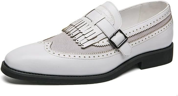 Мужские лоферы Santimon с крыльями Brogue из кожи с бахромой, монк-ремнем, без шнуровки, черно-бело-коричневые
Мужские лоферы Santimon с крыльями Brogue из кожи с бахромой, монк-ремнем, без шнуровки, черно-бело-коричневые