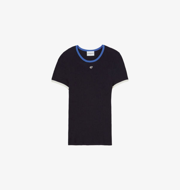 Топ из тонкого шелка с вышивкой Cp и контрастной отделкой Claudie Pierlot, синий
Топ из тонкого шелка с вышивкой Cp и контрастной отделкой Claudie Pierlot, синий