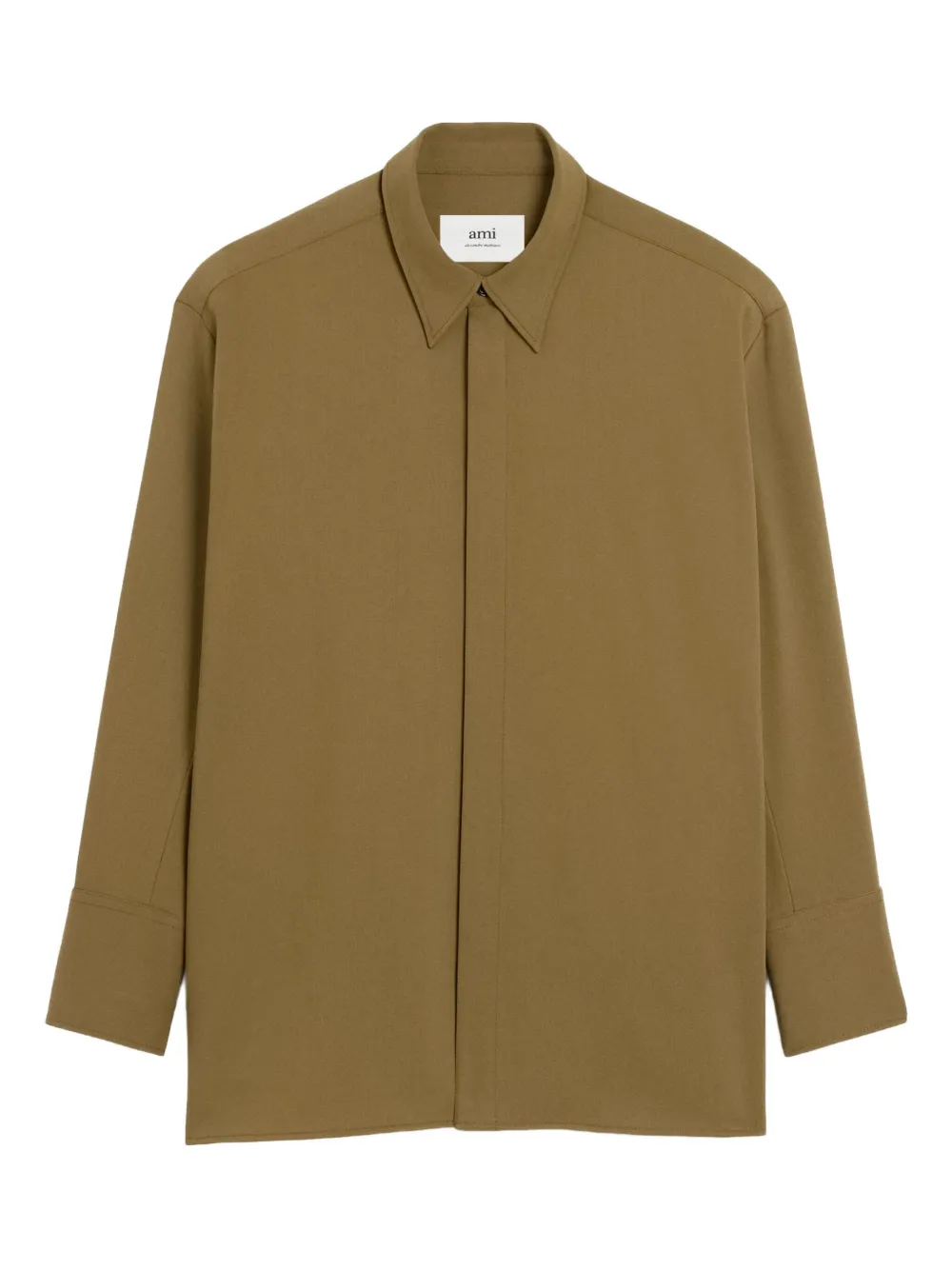 Шерстяная рубашка прямого кроя AMI Paris, зеленый
Шерстяная рубашка прямого кроя AMI Paris, зеленый