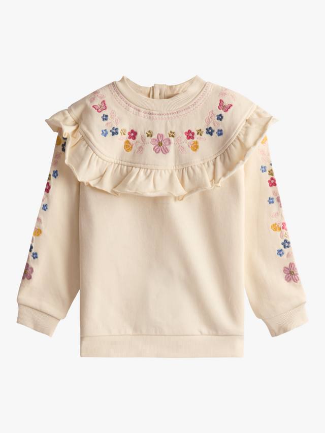 Детский хлопковый свитер с вышивкой бабочкой и рюшами JoJo Maman Bébé, Cream
Детский хлопковый свитер с вышивкой бабочкой и рюшами JoJo Maman Bébé, Cream