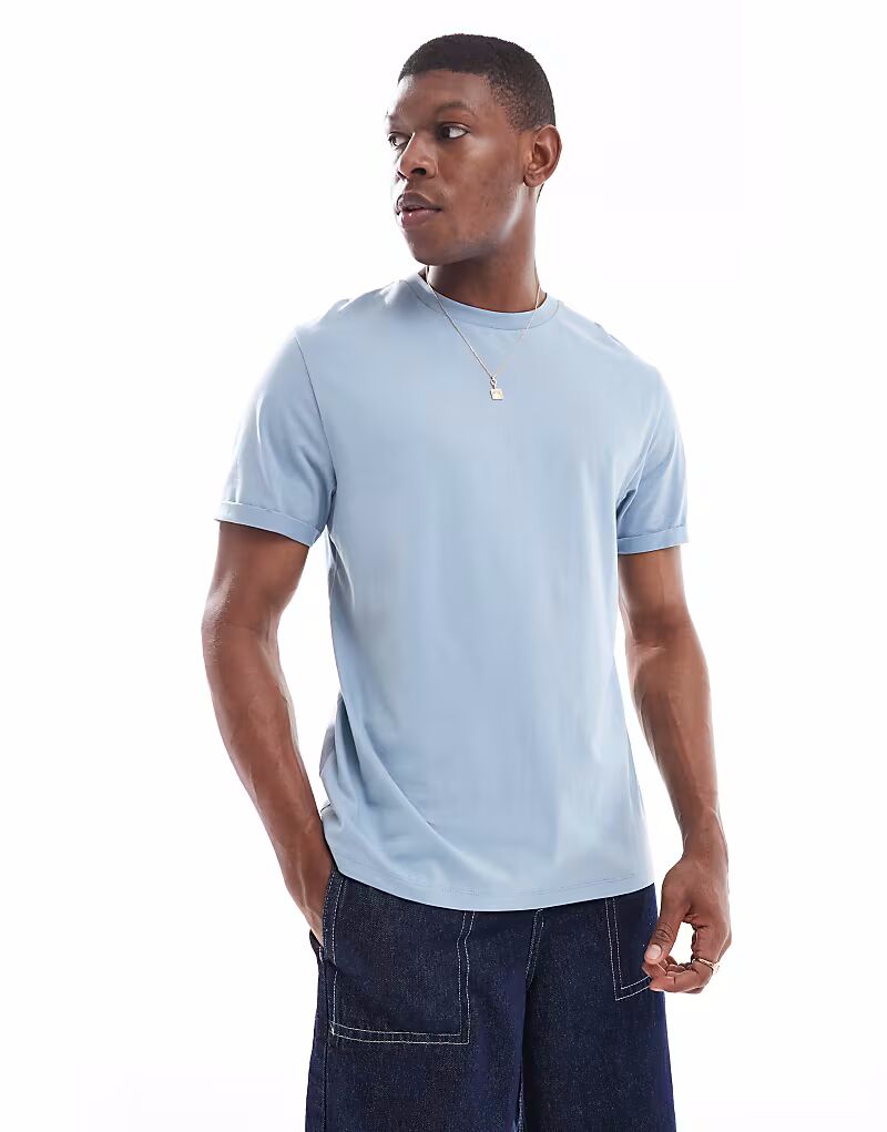 Футболка ASOS DESIGN Essential с круглым вырезом и закатанными рукавами синего цвета
Футболка ASOS DESIGN Essential с круглым вырезом и закатанными рукавами синего цвета