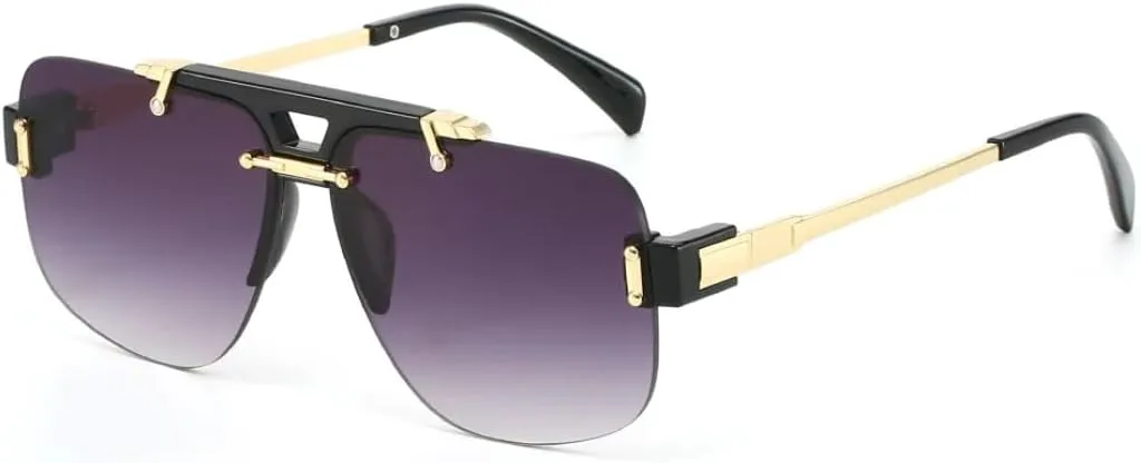 Классические солнцезащитные очки в полуободковой оправе для женщин и мужчин, винтажные, большие, в стиле панк, с металлическим блеском, роскошные TVTBBVV, Gray
Классические солнцезащитные очки в полуободковой оправе для женщин и мужчин, винтажные, большие, в стиле панк, с металлическим блеском, роскошные TVTBBVV, Gray