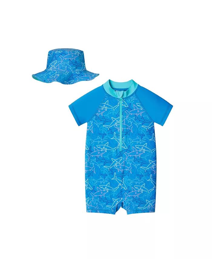 Голубой купальный комбинезон для мальчиков с шапочкой Andy & Evan, синий
Голубой купальный комбинезон для мальчиков с шапочкой Andy & Evan, синий