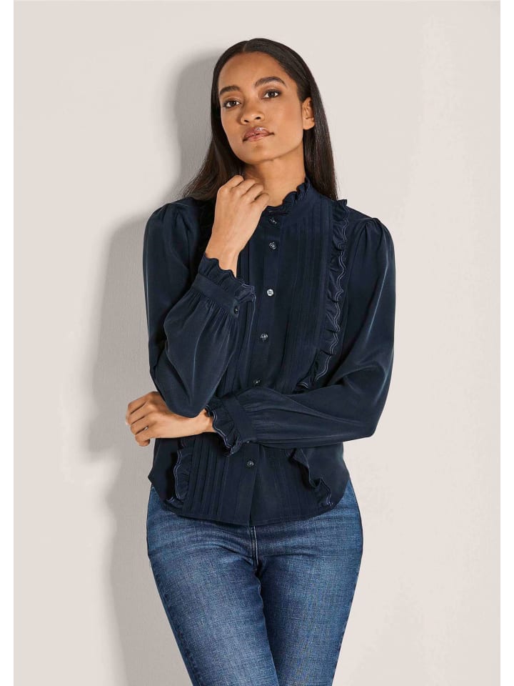 MADELEINE Блузка с длинными рукавами и воротником-стойкой, темно-синего цвета
MADELEINE Блузка с длинными рукавами и воротником-стойкой, темно-синего цвета