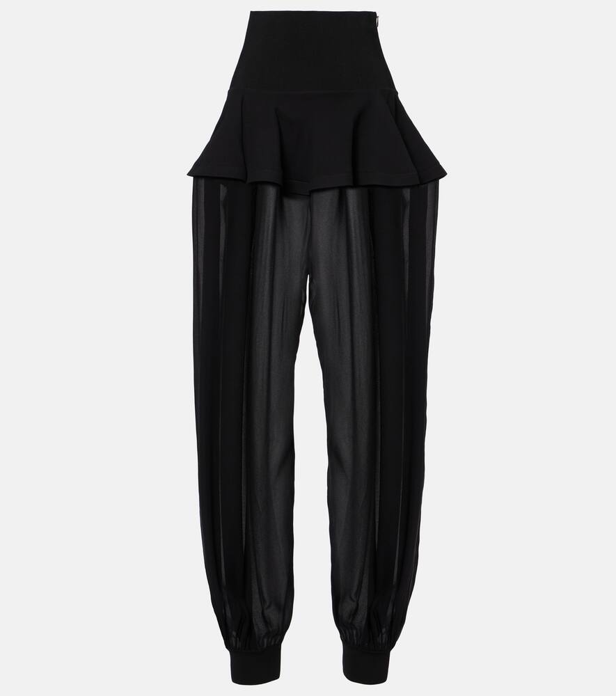 Женские брюки с баской из жоржета с широкими штанинами Alaïa, Noir Alaia
Женские брюки с баской из жоржета с широкими штанинами Alaïa, Noir Alaia