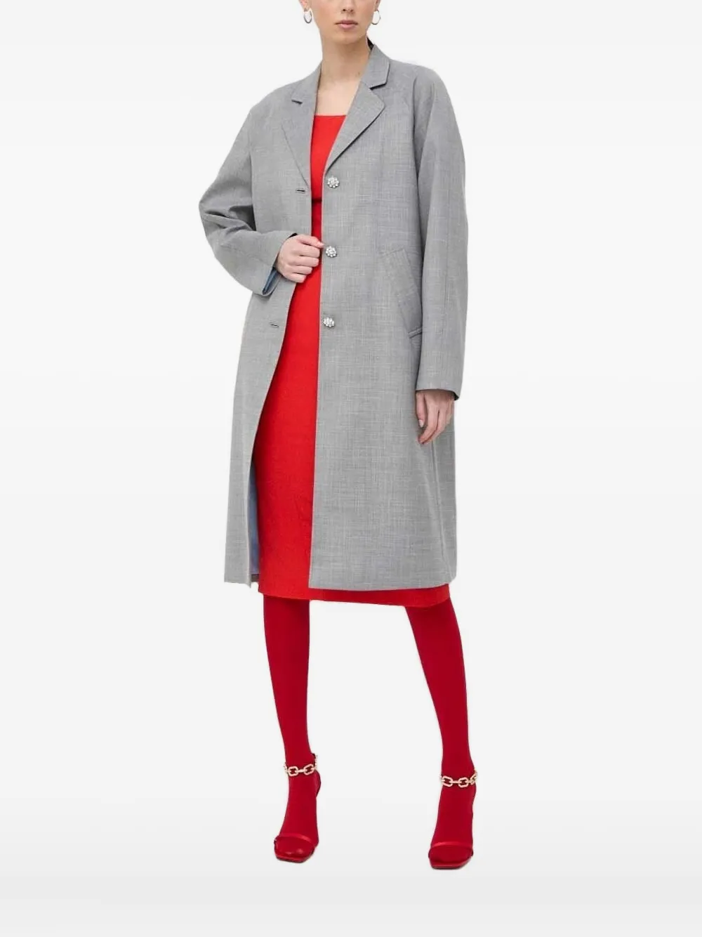 Пальто с поясом, украшенным хрустальными пуговицами Custommade, серый
Пальто с поясом, украшенным хрустальными пуговицами Custommade, серый