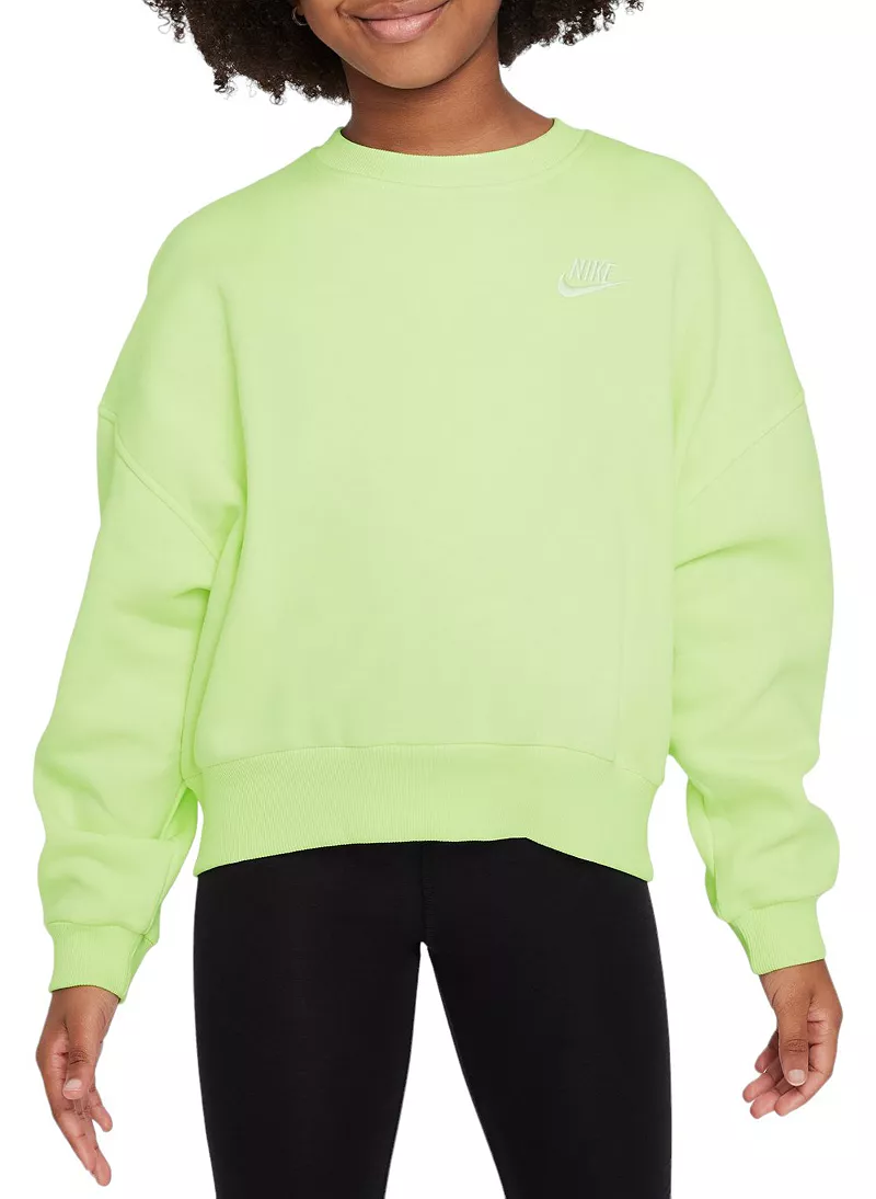 Флисовый свитшот свободного кроя с круглым вырезом Nike Sportswear Club для девочек, цвет Lime Ice
Флисовый свитшот свободного кроя с круглым вырезом Nike Sportswear Club для девочек, цвет Lime Ice