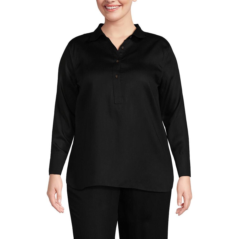 Рубашка больших размеров из твила Lands' End, черный
Рубашка больших размеров из твила Lands' End, черный