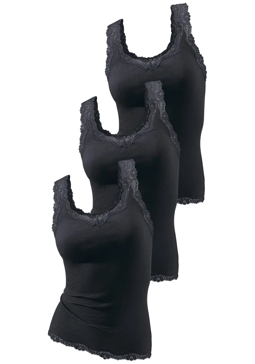 Майка H.I.S (3 шт. в упаковке), с кружевом, черный
Майка H.I.S (3 шт. в упаковке), с кружевом, черный