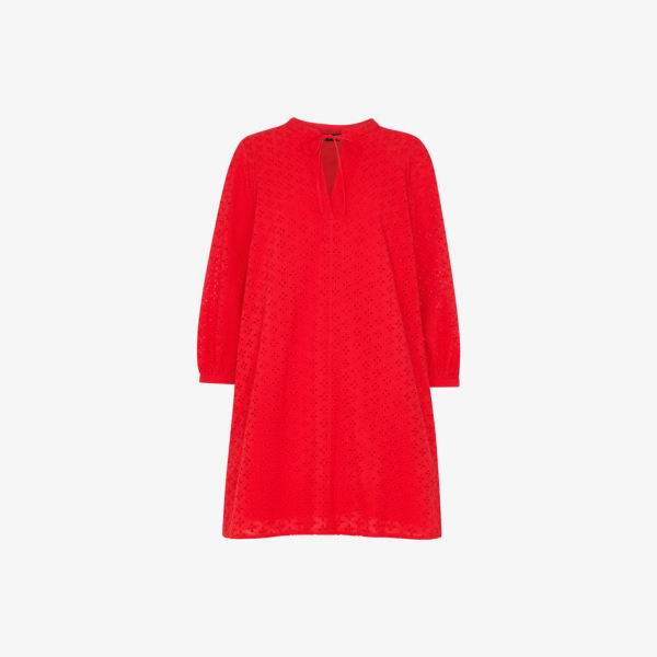 Платье Whistles с V-образным вырезом и вышивкой, красный
Платье Whistles с V-образным вырезом и вышивкой, красный