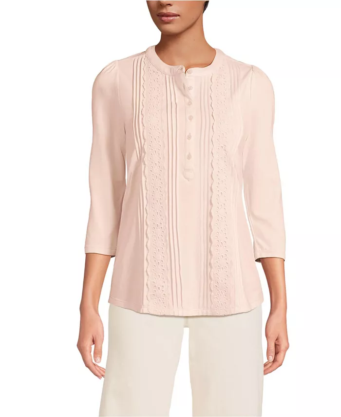 Женский легкий трикотажный топ с рукавами 3/4 и отделкой Lands' End, розовый
Женский легкий трикотажный топ с рукавами 3/4 и отделкой Lands' End, розовый