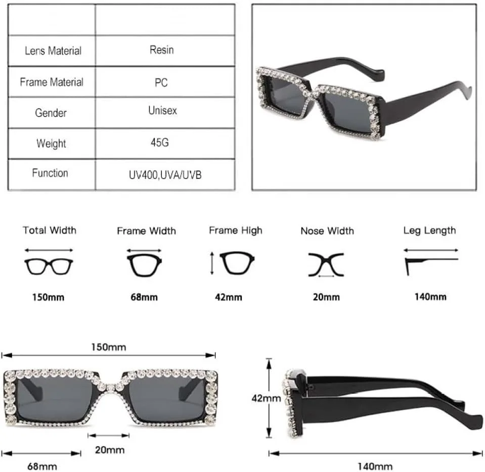 Модные прямоугольные солнцезащитные очки с бриллиантами для женщин, винтажные, прозрачные, конфетного цвета, мужские солнцезащитные очки со стразами MTZJH, Black Gray
Модные прямоугольные солнцезащитные очки с бриллиантами для женщин, винтажные, прозрачные, конфетного цвета, мужские солнцезащитные очки со стразами MTZJH, Black Gray