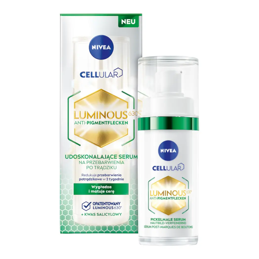 Улучшающая сыворотка от прыщей Nivea Cellular Luminous, 30 мл
Улучшающая сыворотка от прыщей Nivea Cellular Luminous, 30 мл