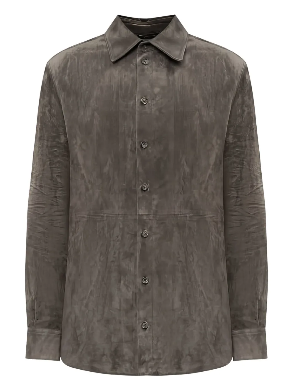 Замшевая рубашка на пуговицах DOLCE & GABBANA, серый 
Замшевая рубашка на пуговицах DOLCE & GABBANA, серый