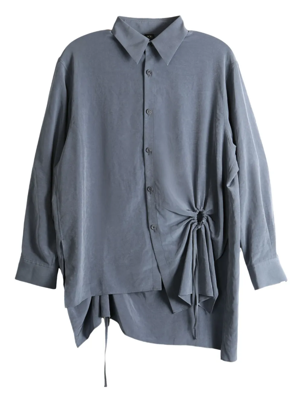 Рубашка с завязками на кулиске Y's, синий 
Рубашка с завязками на кулиске Y's, синий