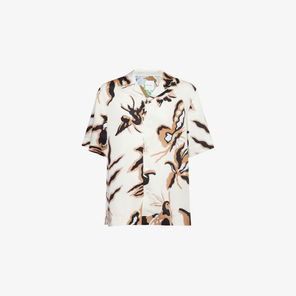 Рубашка Paul Smith с графическим принтом классического кроя, белый 
Рубашка Paul Smith с графическим принтом классического кроя, белый