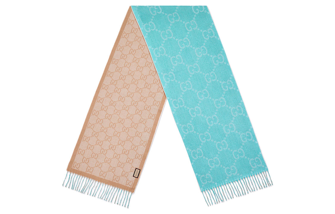 Шарф вязаный Gucci женский, коричневый / синий 
Шарф вязаный Gucci женский, коричневый / синий