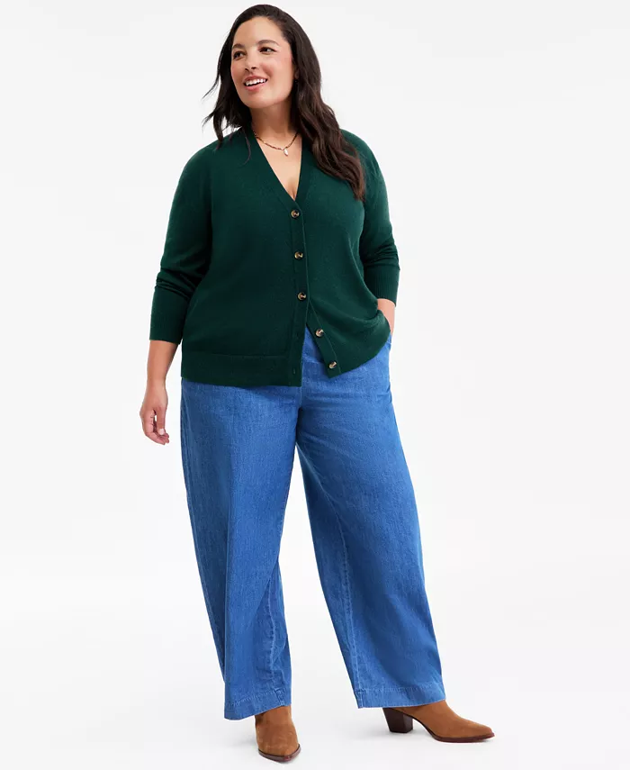 Кардиган больших размеров из 100% кашемира на пуговицах спереди Charter Club, зеленый
Кардиган больших размеров из 100% кашемира на пуговицах спереди Charter Club, зеленый