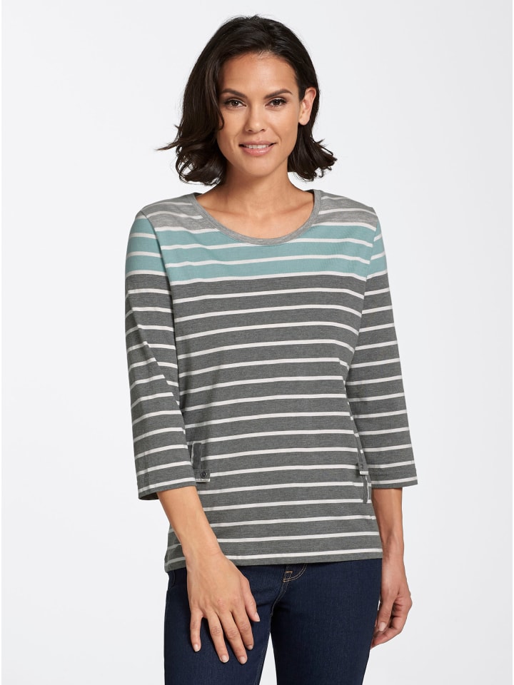 Рубашка в полоску антрацитового и мятного цветов WITT WEIDEN
Рубашка в полоску антрацитового и мятного цветов WITT WEIDEN