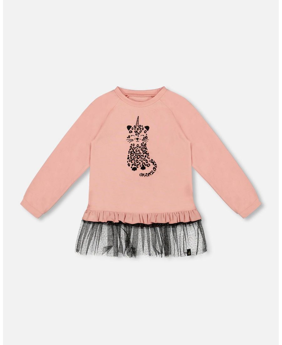 Длинный топ для девочек постарше из двух материалов, пыльно-розовый, с сетчатой оборкой по низу и леопардовым принтом Deux par Deux, Dusty pink
Длинный топ для девочек постарше из двух материалов, пыльно-розовый, с сетчатой оборкой по низу и леопардовым принтом Deux par Deux, Dusty pink