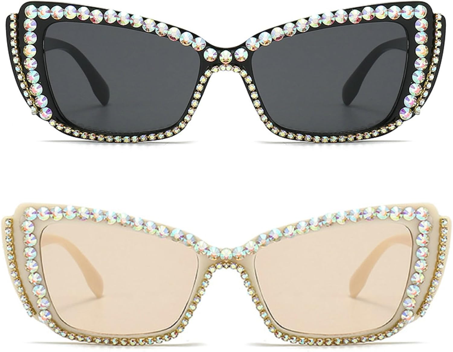 Модные солнцезащитные очки «кошачий глаз» со стразами, винтажные очки в виде бабочки с бриллиантами, блестящие солнцезащитные очки для женщин и девушек для вечеринок mincl, 2pcs-black&champagne
Модные солнцезащитные очки «кошачий глаз» со стразами, винтажные очки в виде бабочки с бриллиантами, блестящие солнцезащитные очки для женщин и девушек для вечеринок mincl, 2pcs-black&champagne