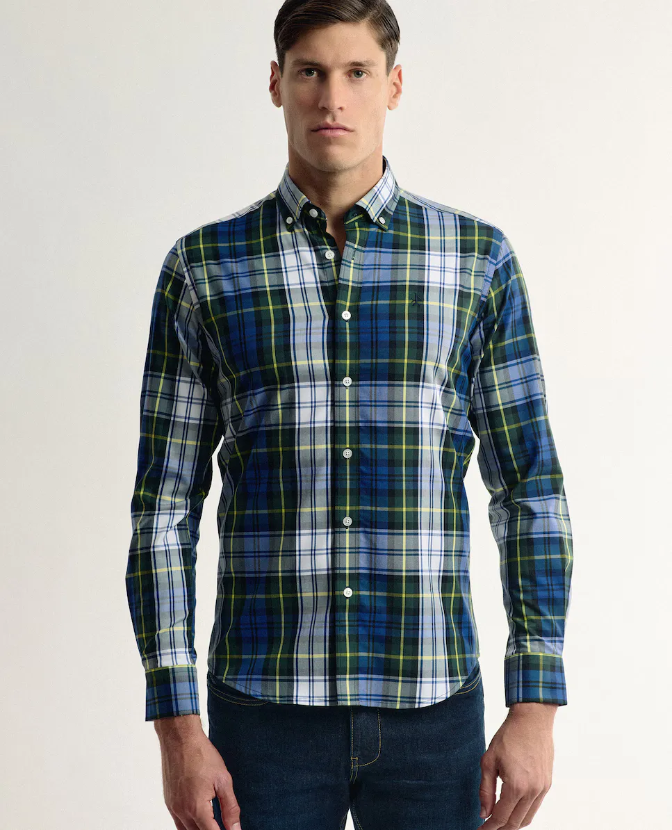 Мужская рубашка классического кроя из хлопка с белым геометрическим узором в клетку Valecuatro, мультиколор
Мужская рубашка классического кроя из хлопка с белым геометрическим узором в клетку Valecuatro, мультиколор