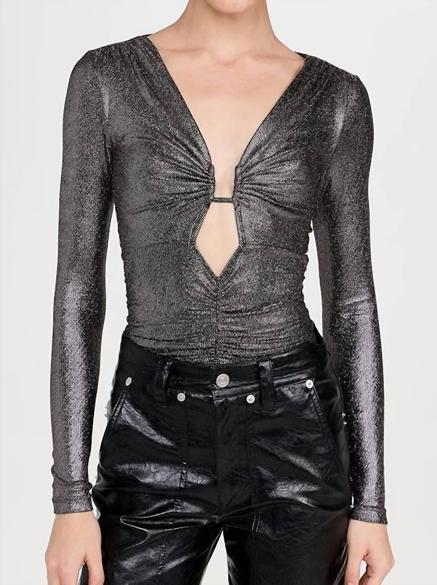 Блузка Buffy в металлическом черном Isabel Marant
Блузка Buffy в металлическом черном Isabel Marant