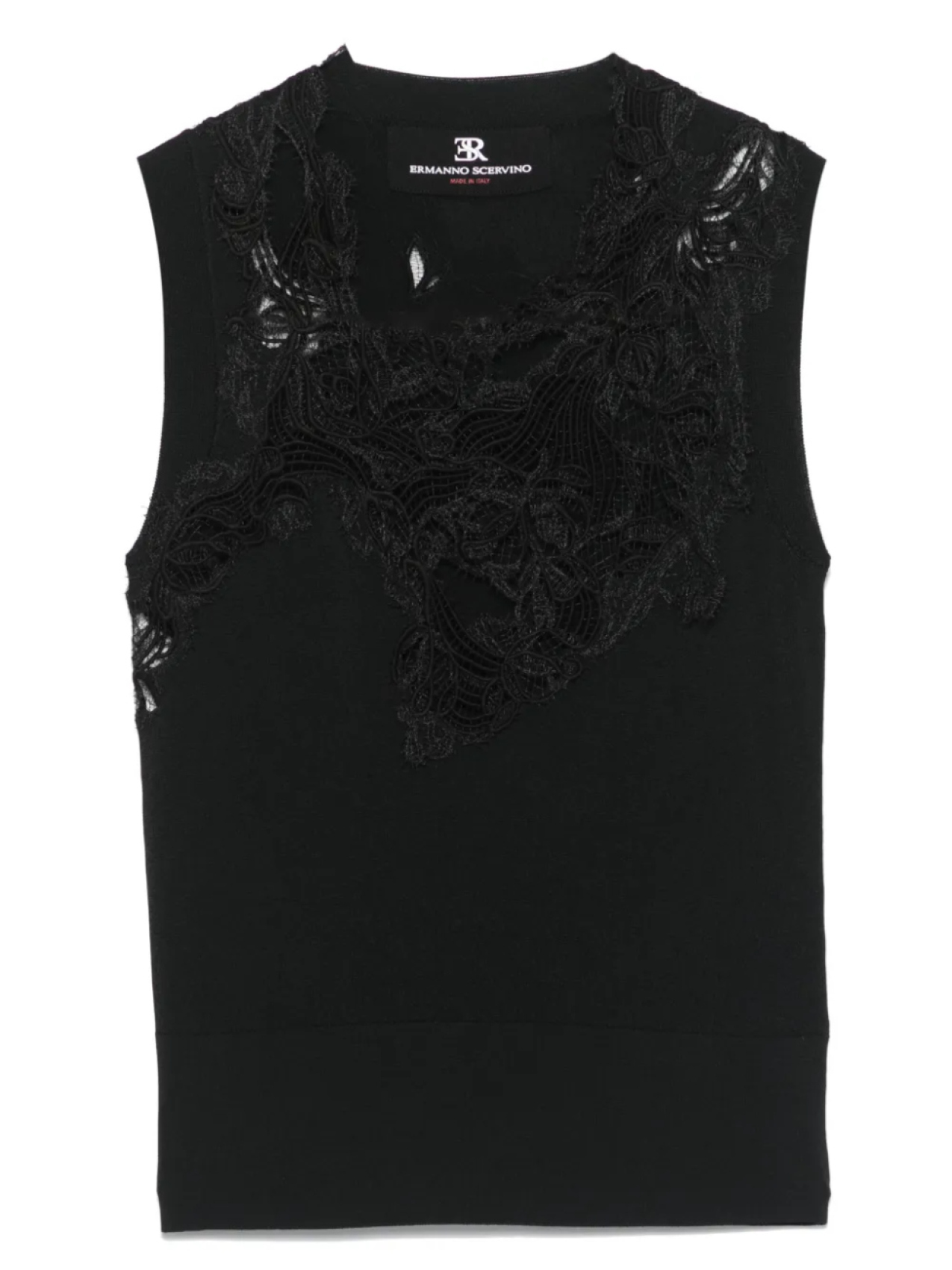 Кружевной топ Ermanno Scervino, черный 
Кружевной топ Ermanno Scervino, черный