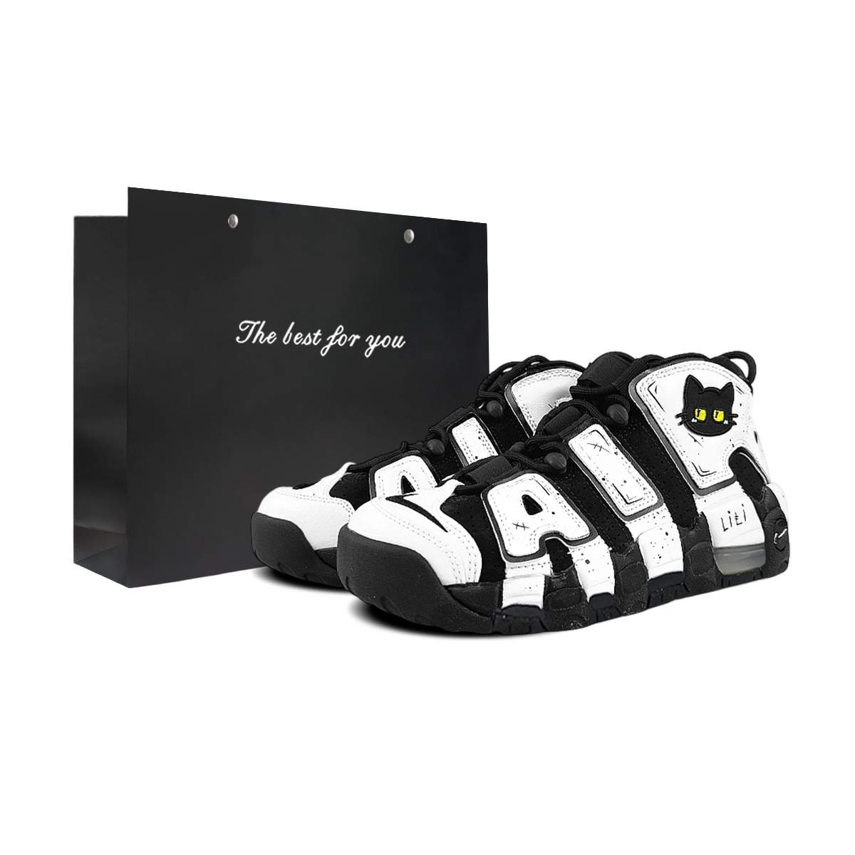 Air More Uptempo Cat Lili детские баскетбольные кроссовки Unisex Nike, черный/белый
Air More Uptempo Cat Lili детские баскетбольные кроссовки Unisex Nike, черный/белый