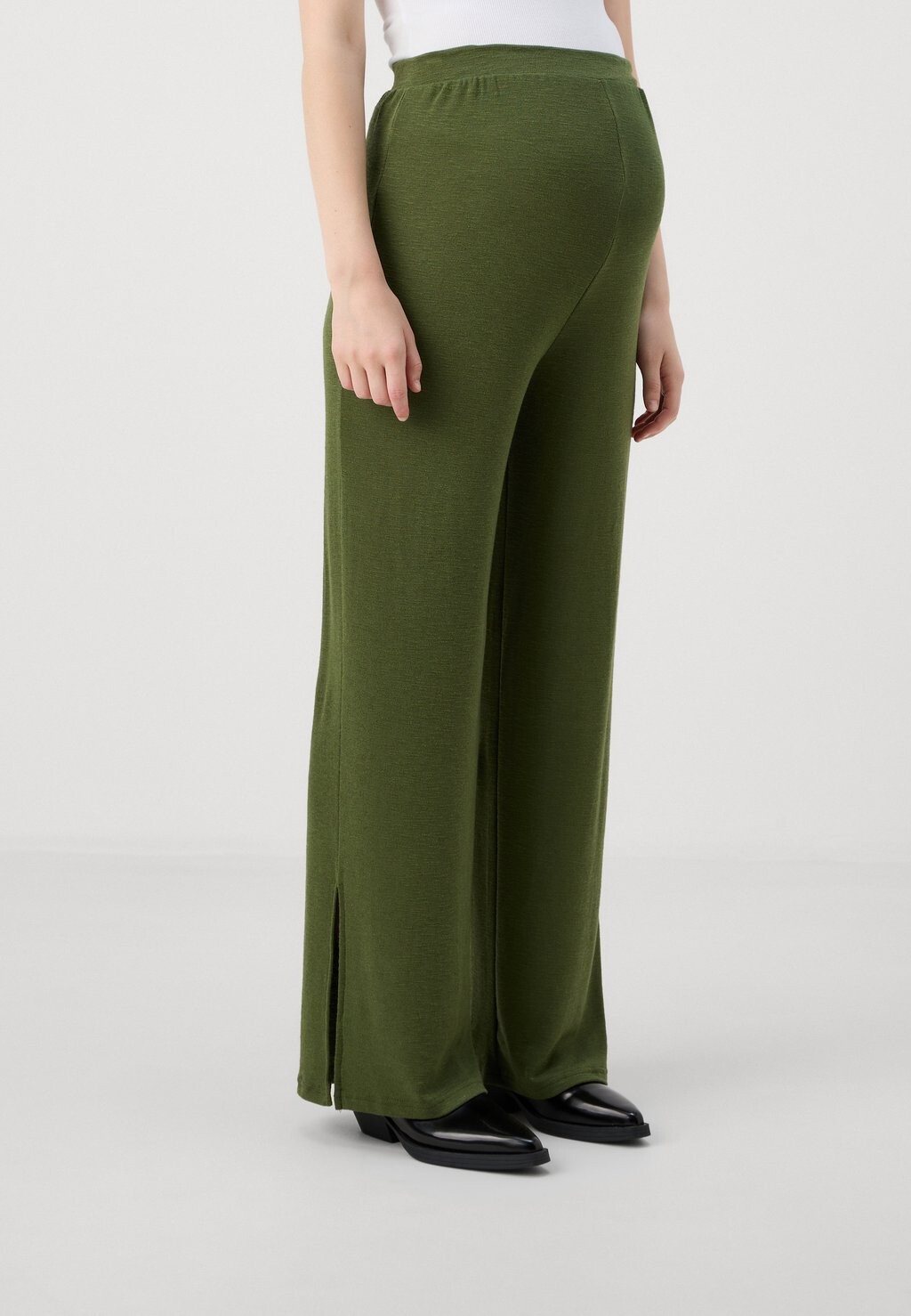 Брюки MLFREDERIKKE WIDE SLIT PANTS MAMALICIOUS, зеленый 
Брюки MLFREDERIKKE WIDE SLIT PANTS MAMALICIOUS, зеленый