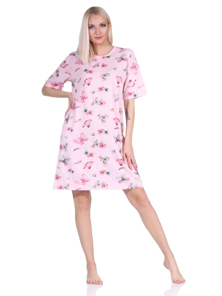 Ночная рубашка с короткими рукавами и принтом бабочек, размеры 125, 214 и 212, розового цвета NORMANN
Ночная рубашка с короткими рукавами и принтом бабочек, размеры 125, 214 и 212, розового цвета NORMANN