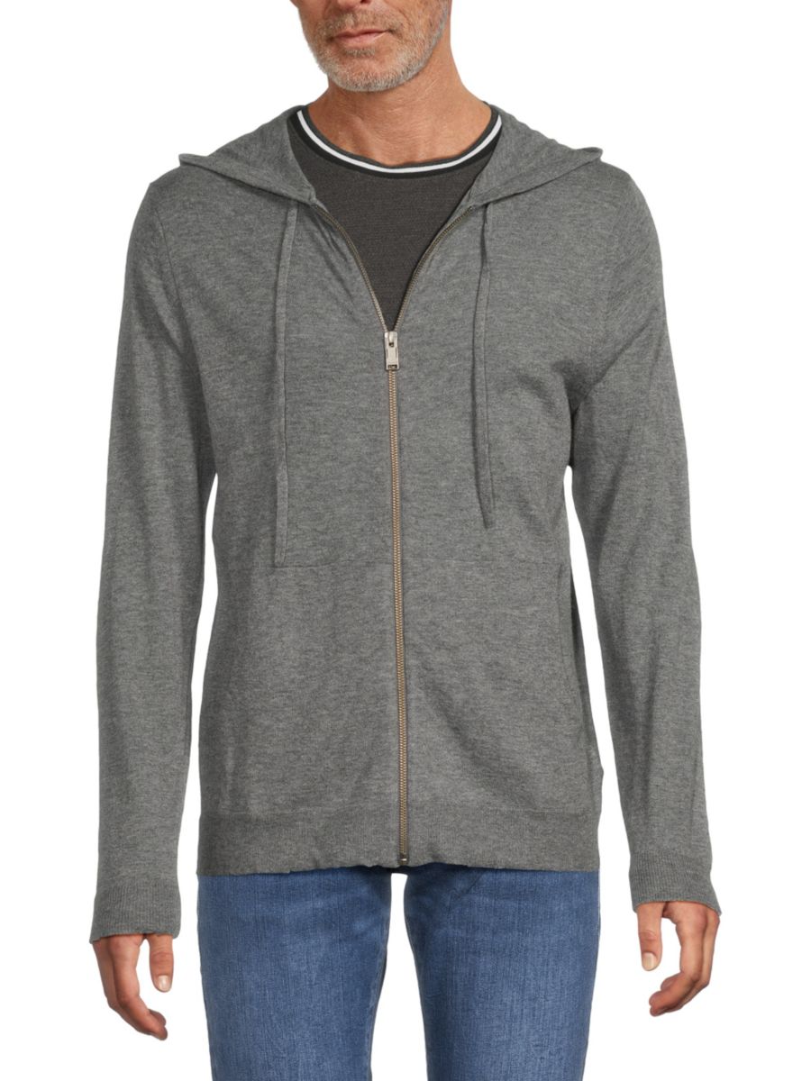 Кашемировый кардиган с капюшоном Clasp Spi Cash Zadig & Voltaire, серый 
Кашемировый кардиган с капюшоном Clasp Spi Cash Zadig & Voltaire, серый