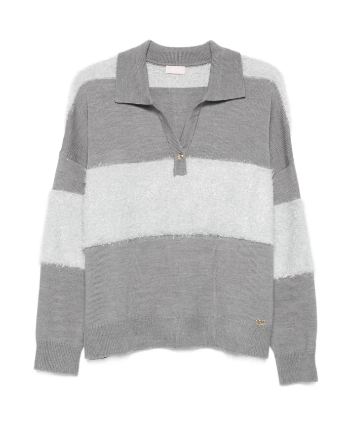 Полосатый свитер с высоким воротником серого цвета Liu Jo, серый
Полосатый свитер с высоким воротником серого цвета Liu Jo, серый