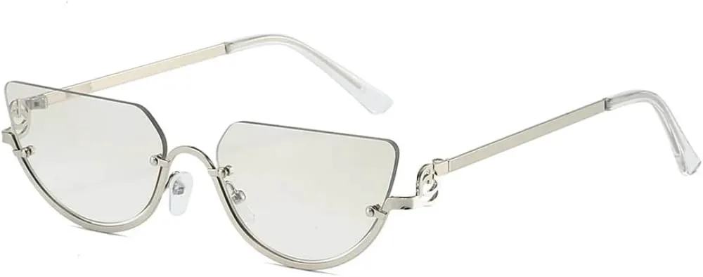 Ретро-панк женские солнцезащитные очки без оправы, модные женские очки с прозрачными линзами Ocean, защита от УФ-излучения UV400, мужские очки HHZZYVY, Silver
Ретро-панк женские солнцезащитные очки без оправы, модные женские очки с прозрачными линзами Ocean, защита от УФ-излучения UV400, мужские очки HHZZYVY, Silver