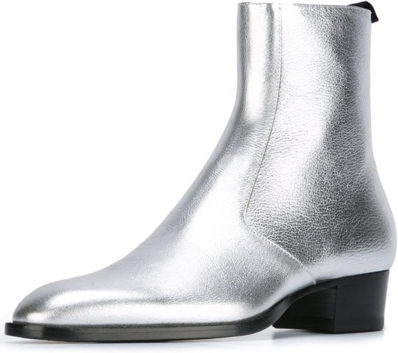 Мужские классические ботильоны-челси Santimon - из натуральной кожи, с боковой молнией, низким блочным каблуком и мягкой стелькой, идеально подходят для вечеринок, банкетов, свадеб и вечерних выходов, серебро
Мужские классические ботильоны-челси Santimon - из натуральной кожи, с боковой молнией, низким блочным каблуком и мягкой стелькой, идеально подходят для вечеринок, банкетов, свадеб и вечерних выходов, серебро
