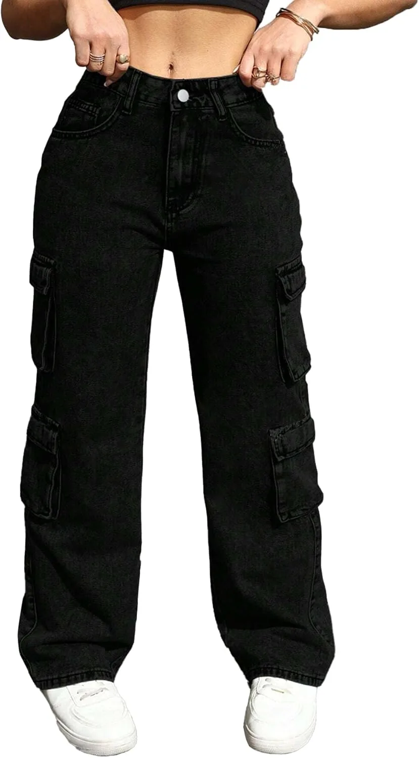 Плюс размер женские карго штаны, деним, широкие, прямой крой, с карманами Vaimti
Плюс размер женские карго штаны, деним, широкие, прямой крой, с карманами Vaimti