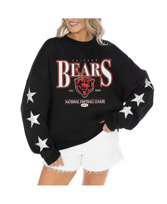 Женский черный свитер с принтом «Chicago Bears» со стразами и звездами на рукавах, определяющий счет, из смеси трех цветов Gameday Couture
Женский черный свитер с принтом «Chicago Bears» со стразами и звездами на рукавах, определяющий счет, из смеси трех цветов Gameday Couture