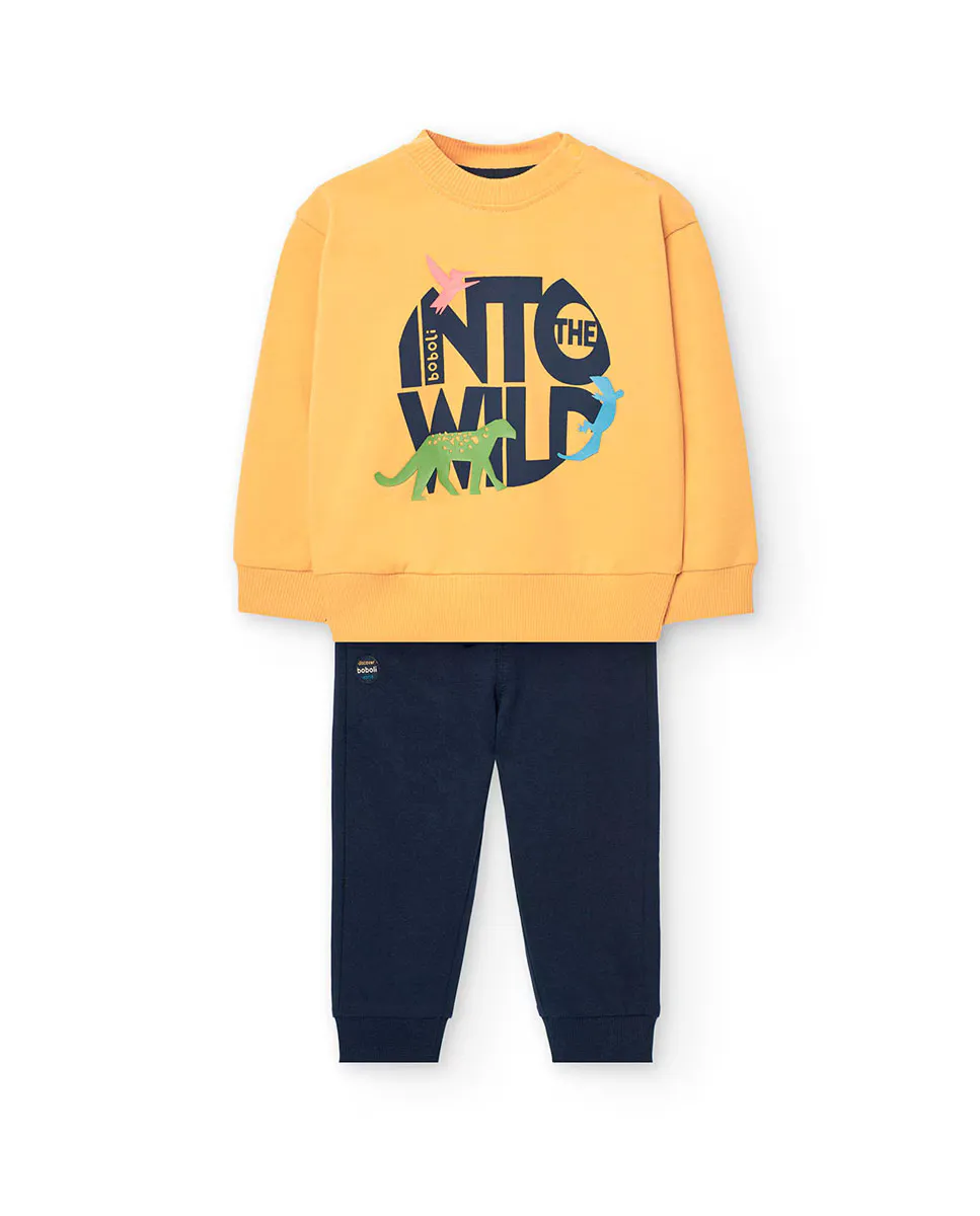 Спортивный костюм для мальчика с круглым вырезом и брюки на шнурке Boboli, цвет Mostaza
Спортивный костюм для мальчика с круглым вырезом и брюки на шнурке Boboli, цвет Mostaza