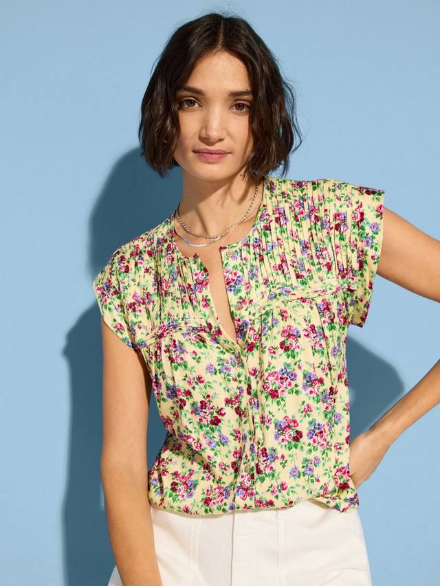 Атласный топ с цветочным рисунком от джиа Baukjen, цвет Butter/Multi 
Атласный топ с цветочным рисунком от джиа Baukjen, цвет Butter/Multi