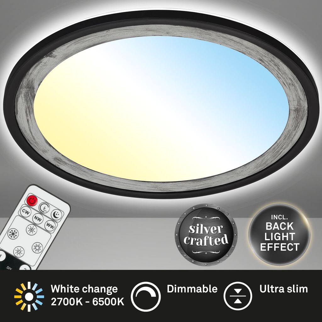 Briloner Leuchten SLIM DECO LED Светодиодная панель 1 светодиодный пульт дистанционного управления с регулируемой яркостью 22 Вт 3000 лм Пластик Черный-Серебристый
Briloner Leuchten SLIM DECO LED Светодиодная панель 1 светодиодный пульт дистанционного управления с регулируемой яркостью 22 Вт 3000 лм Пластик Черный-Серебристый