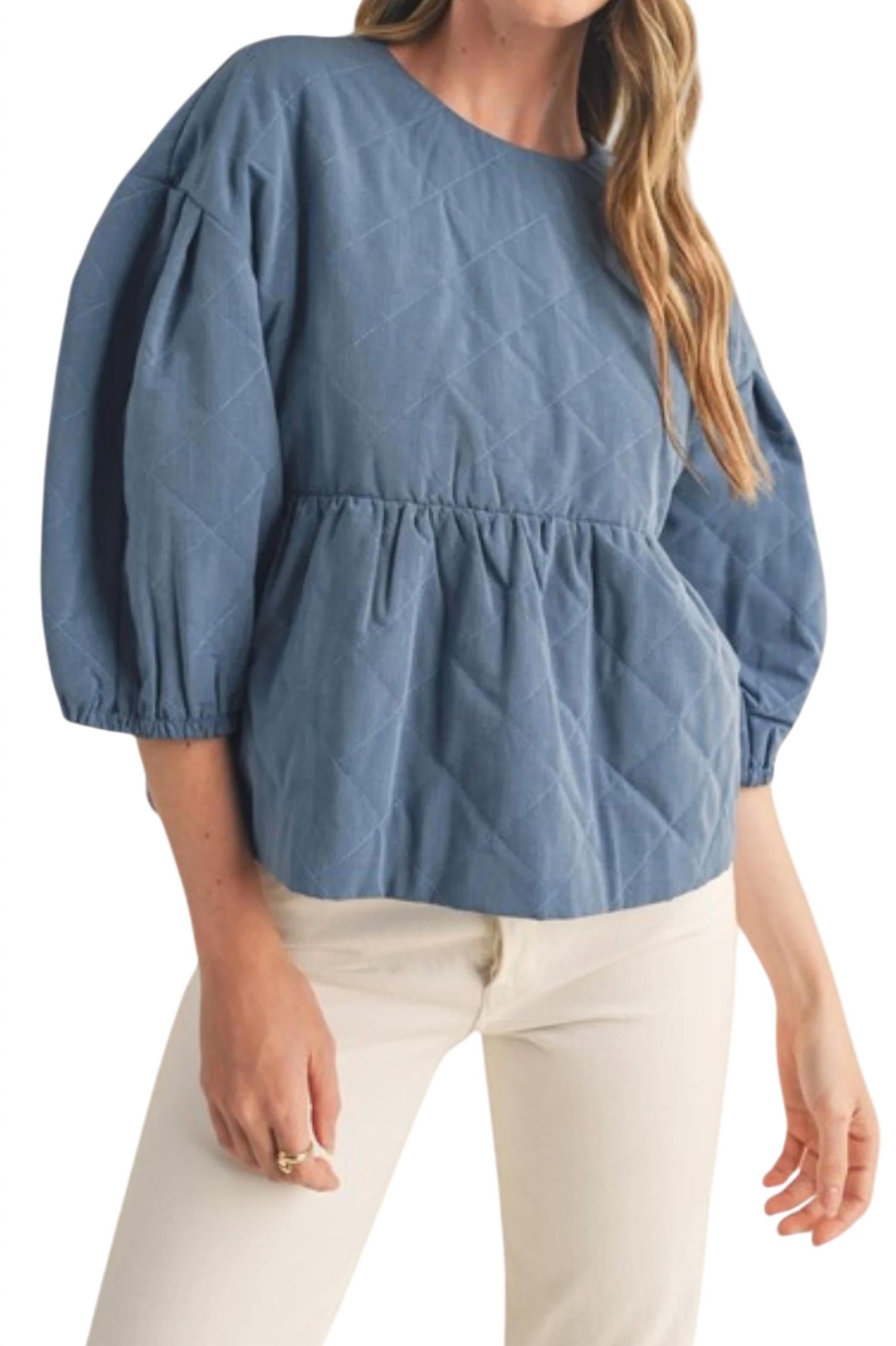 Стеганый топ Babydoll в джинсово-синем цвете &merci
Стеганый топ Babydoll в джинсово-синем цвете &merci