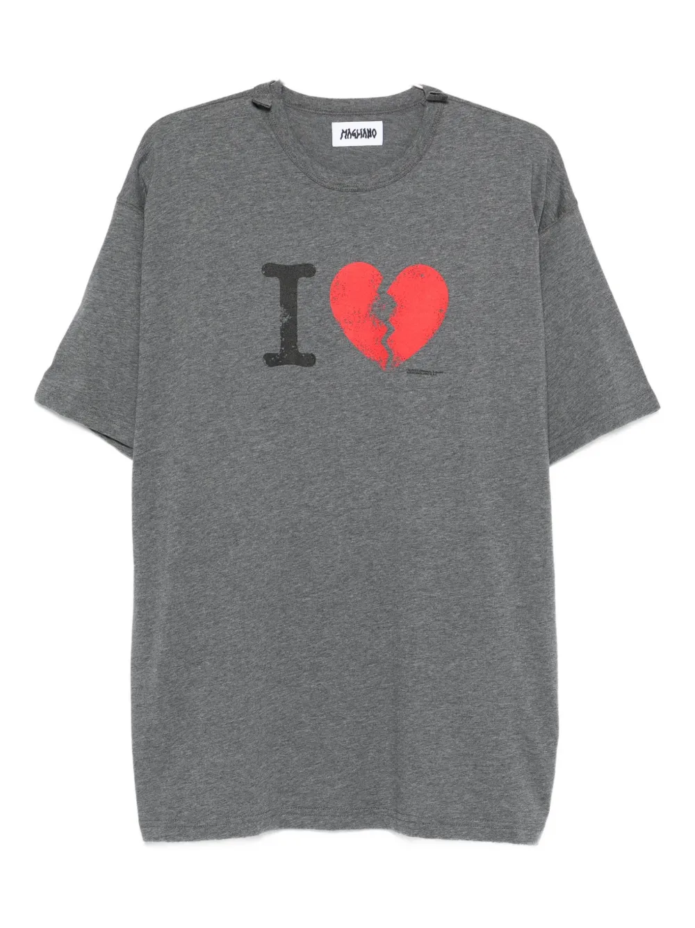 Футболка с принтом разбитого сердца Magliano, серый 
Футболка с принтом разбитого сердца Magliano, серый