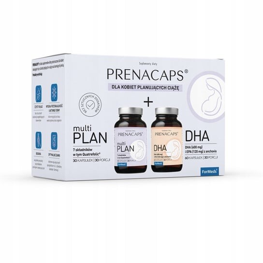 Formeds, Prenacaps Multiplan + DHA, набор для планирования беременности
Formeds, Prenacaps Multiplan + DHA, набор для планирования беременности
