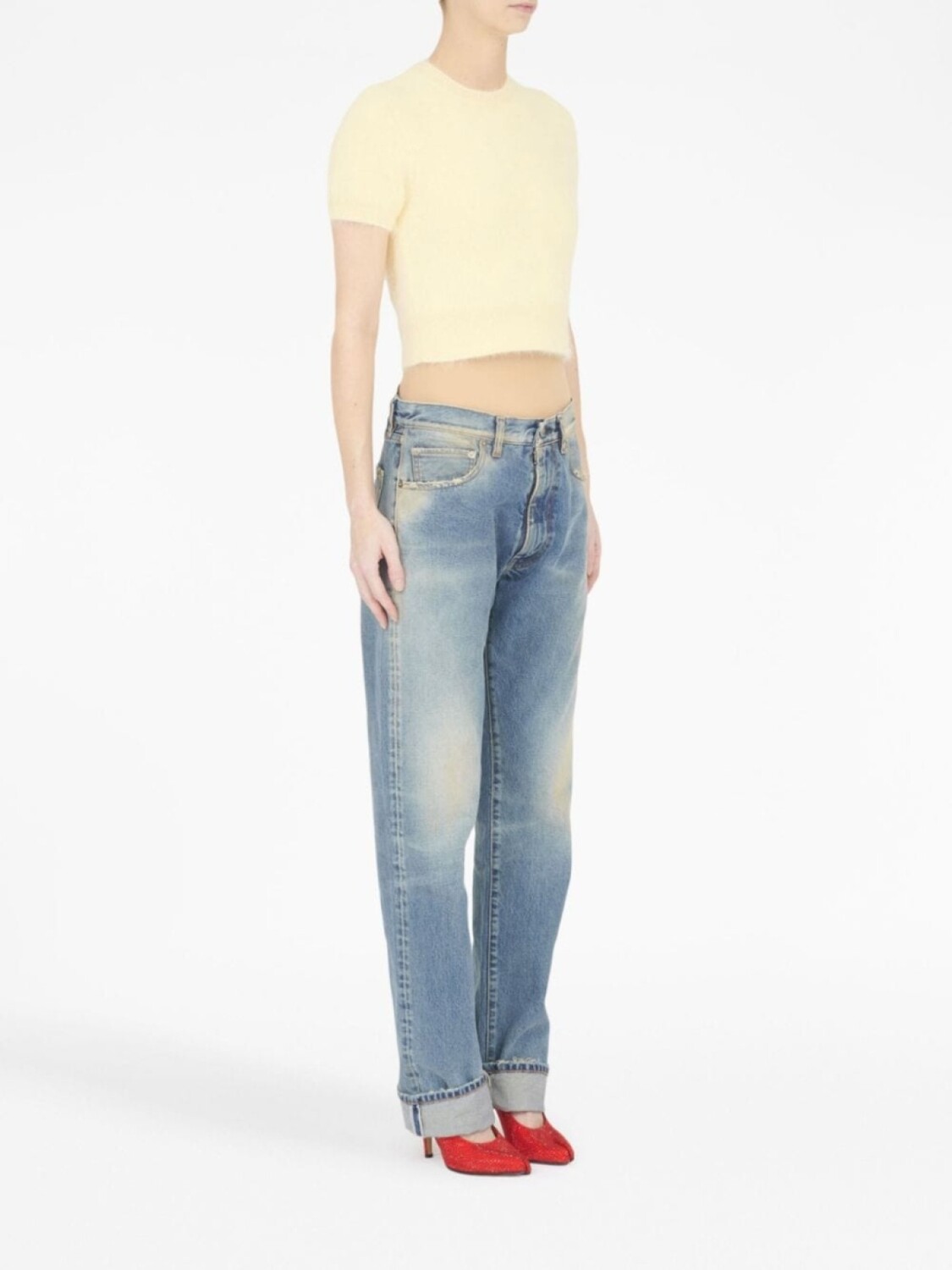 Укороченный топ с короткими рукавами Maison Margiela, желтый
Укороченный топ с короткими рукавами Maison Margiela, желтый