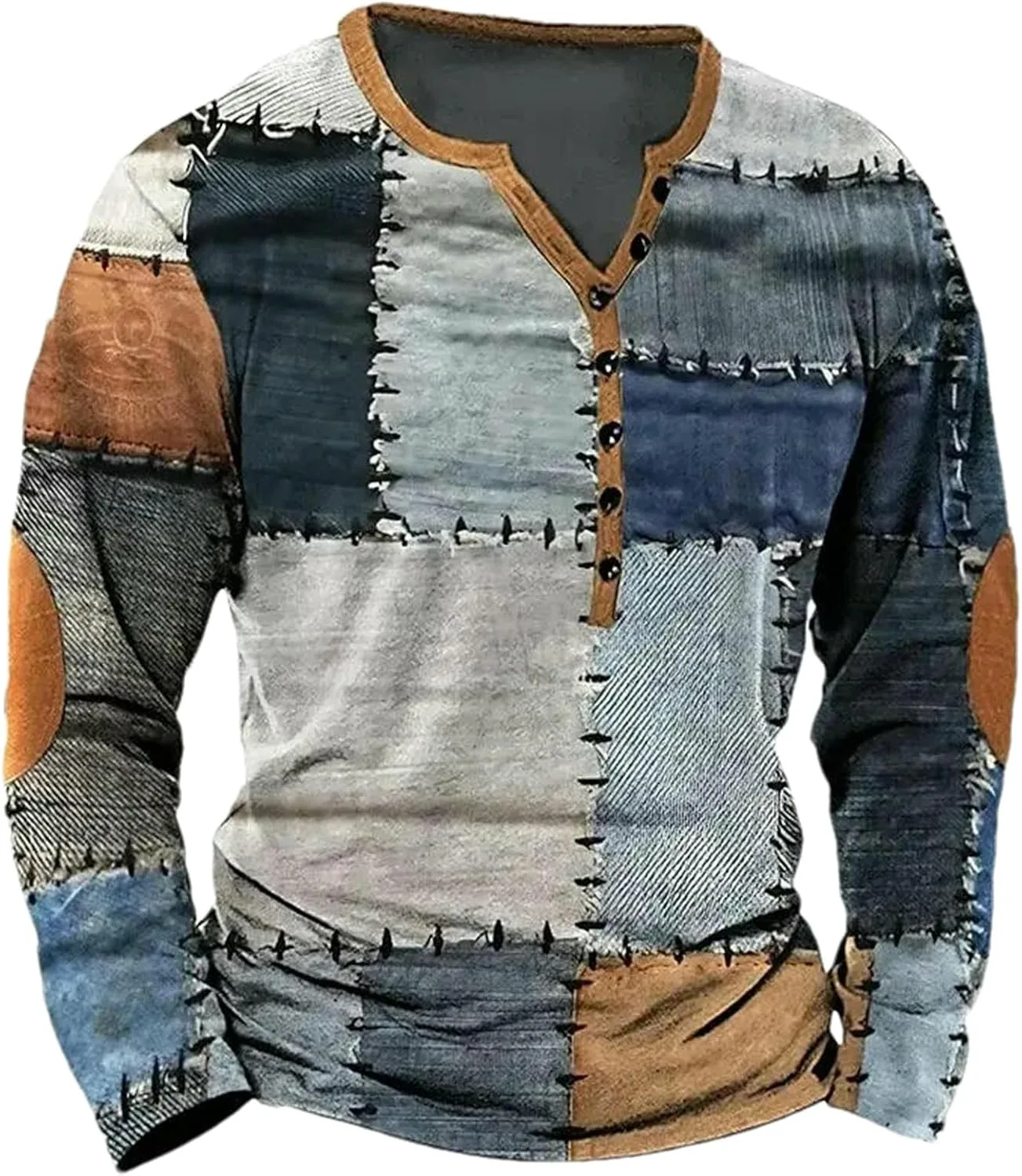 Мужская футболка с принтом в стиле пэчворк и длинными рукавами oversized GaoLeAve
Мужская футболка с принтом в стиле пэчворк и длинными рукавами oversized GaoLeAve