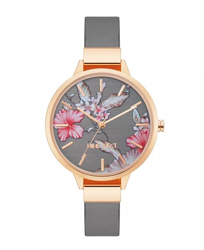Женские кварцевые серые часы из искусственной кожи с цветочным узором, 38 мм Nine West, мультиколор
Женские кварцевые серые часы из искусственной кожи с цветочным узором, 38 мм Nine West, мультиколор