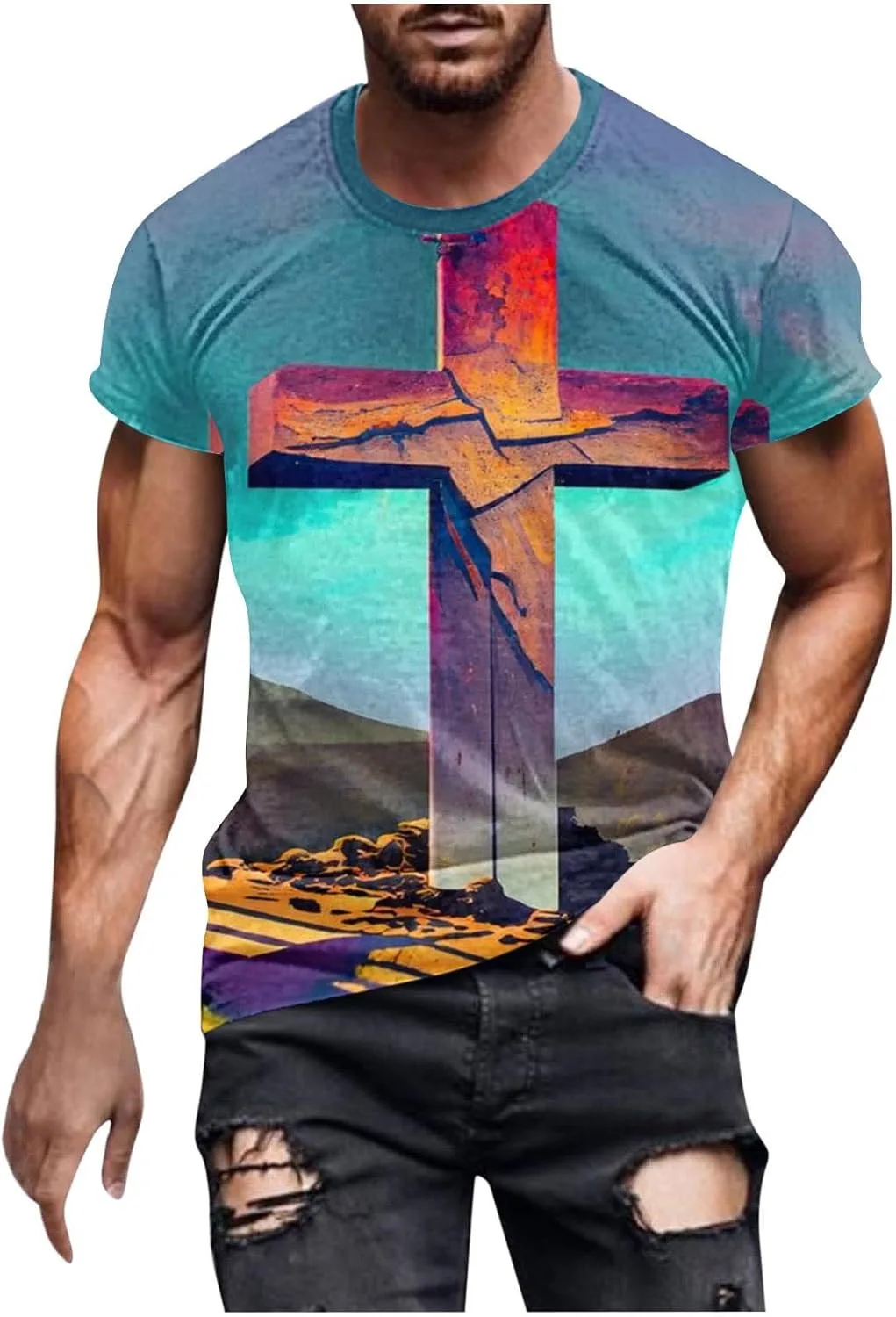 Футболка с 3D принтом "Иисус на кресте" QUNPIU
Футболка с 3D принтом "Иисус на кресте" QUNPIU